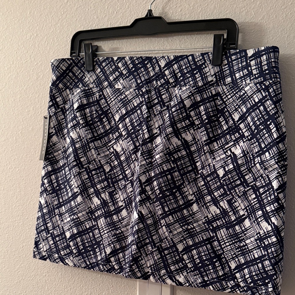 Courtenay Navy and White Graphic Skirt